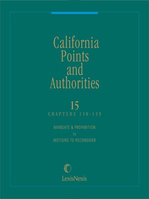 cover image of California Points and Authorities